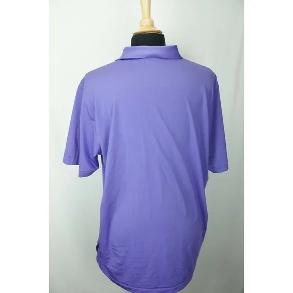 Peter Millar Summer Comfort Purple Pink Striped Short Sleeve Golf Polo Shirt XL - Picture 6 of 6